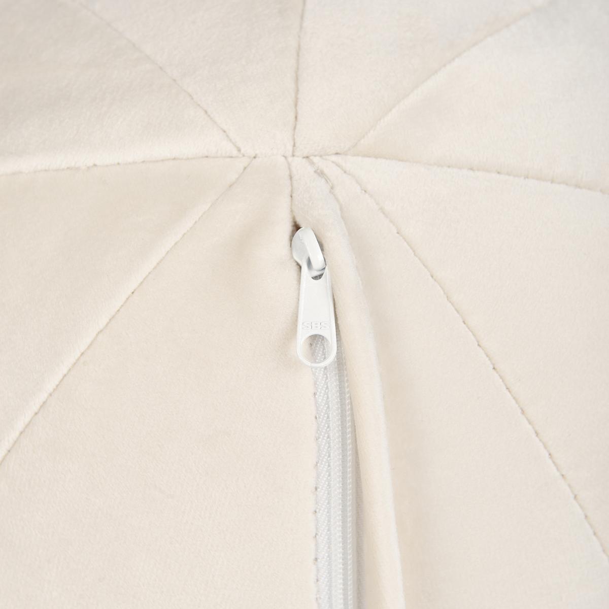 SESSEL Samtstoff Cremeweiß Leiren - Creme, Textil (111/73/83cm) - Beliani
