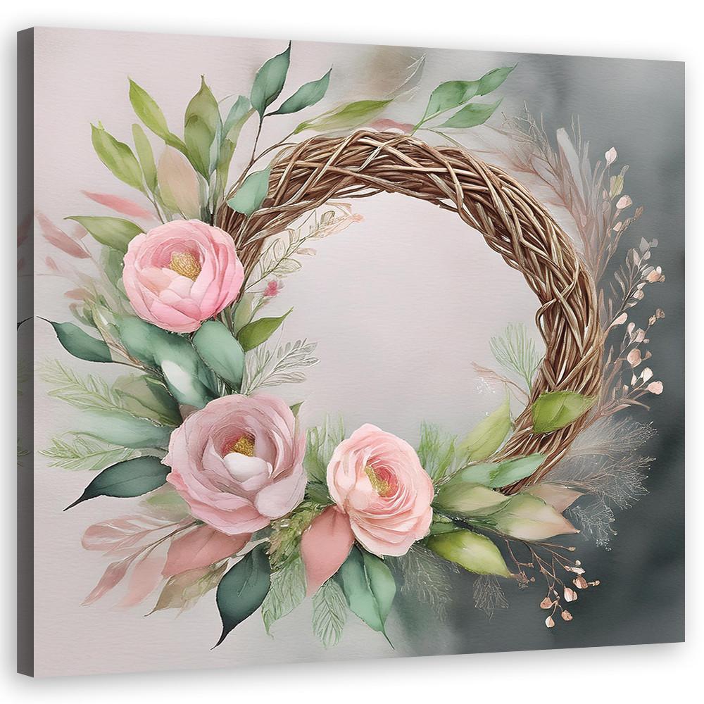 WANDBILD rosa blumen abstrakt - Pink, Textil (40/40cm) - Feeby
