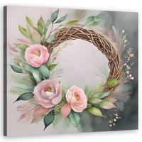 WANDBILD rosa blumen abstrakt - Pink, Textil (40/40cm) - Feeby
