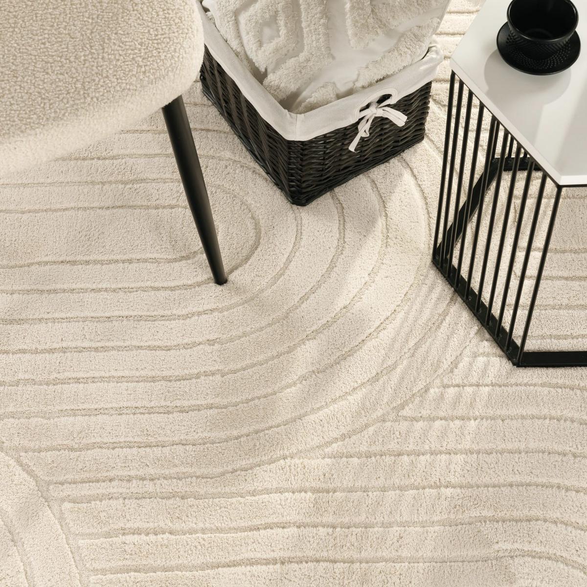 HOCHFLORTEPPICH Creme Ø 160 cm - Creme, Kunststoff (160/160cm) - TT Home