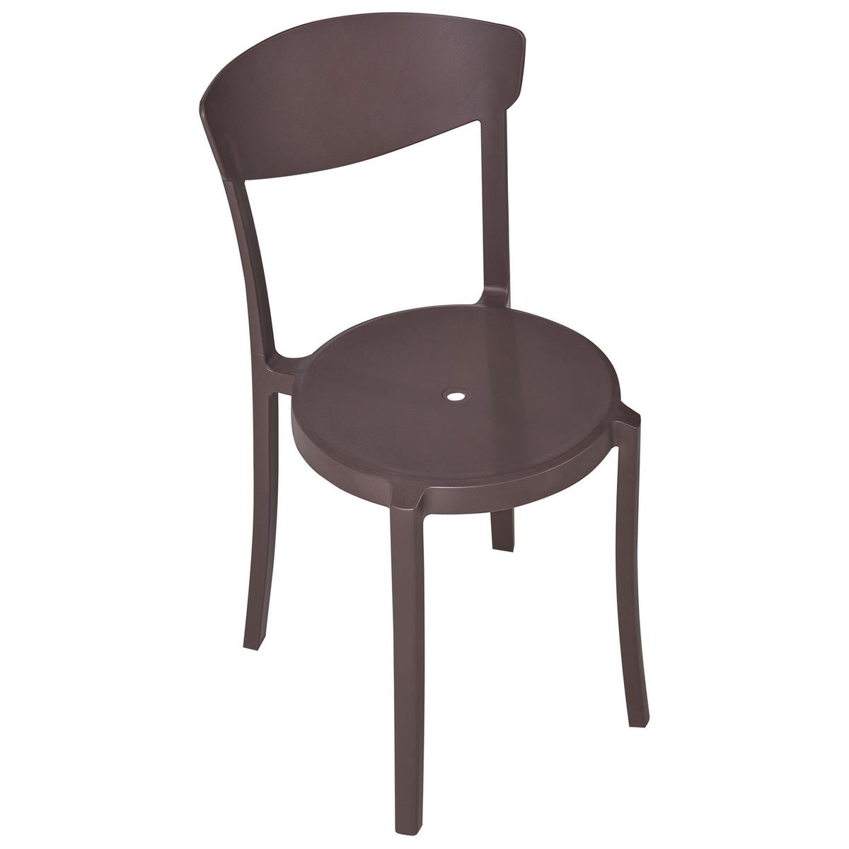 GARTENSTUHL 4er-Set Braun Vieste - Braun, Kunststoff (42/80/38cm) - Beliani