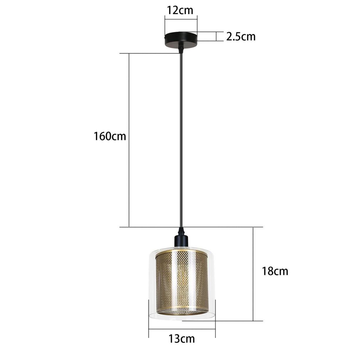 PENDELLEUCHTE Lorelei 13/13/160 cm - Goldfarben, Metall (13/13/160cm) - Nettlife