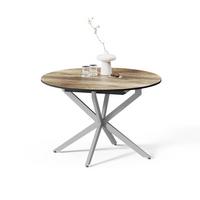 ESSTISCH Firenze Eiche rustikal/Grau 120 x 120 cm ausziehbar - Wildeiche/Grau, Holzwerkstoff (120/120/76.5cm) - Livinity®