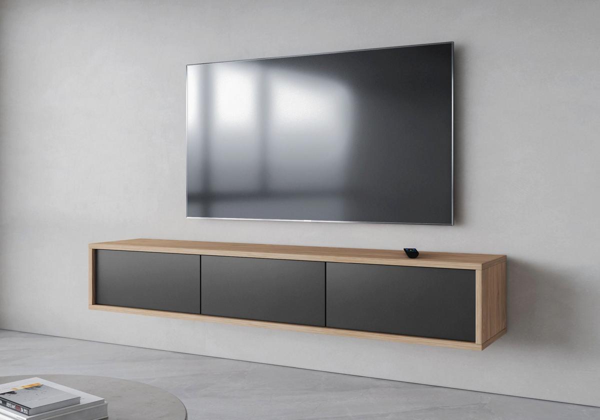 TV-LOWBOARD Moddern Eiche / Anthrazit 180 cm - Eichefarben/Anthrazit, Holzwerkstoff (180/32/36cm) - Selsey