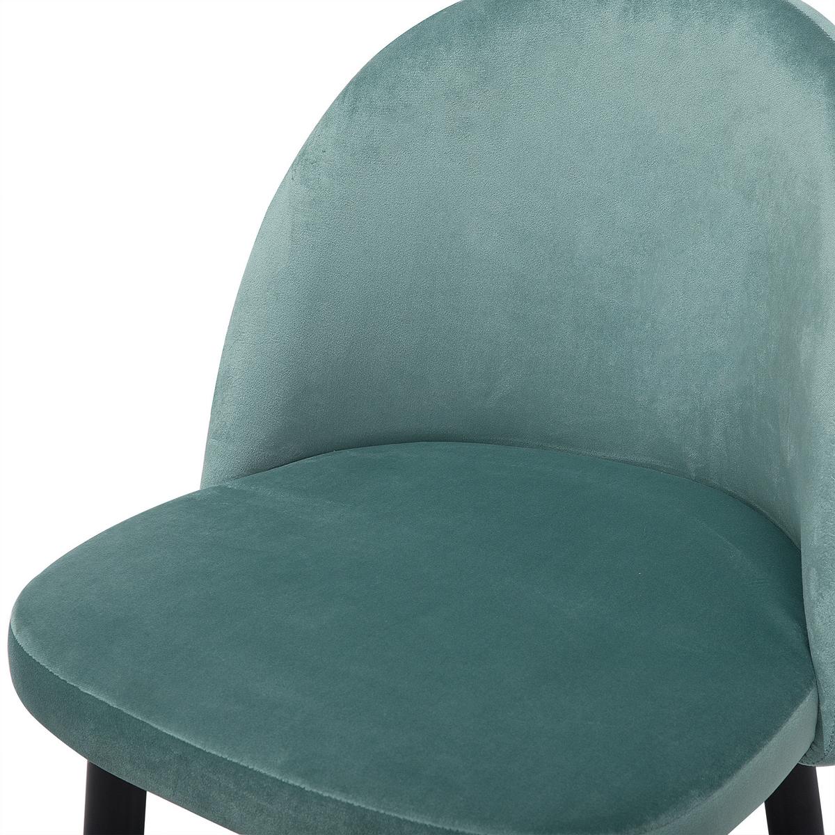 ESSZIMMERSTUHL 2er-Set Samtstoff Grün Visalia - Grün, Textil/Metall (50/81/47cm) - Beliani