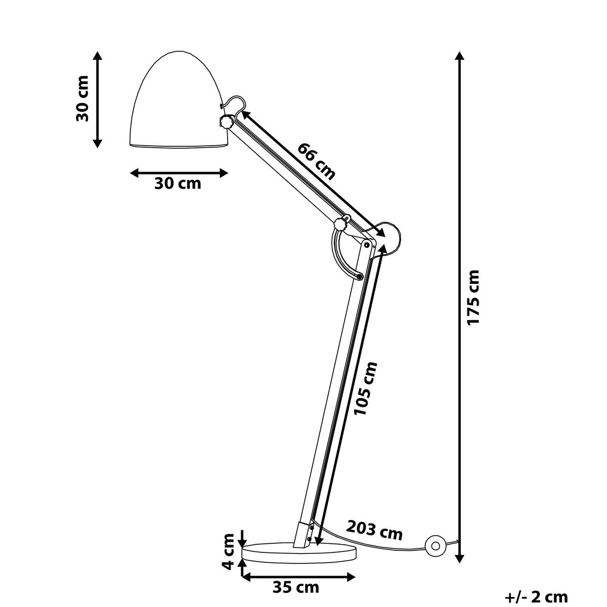 STEHLAMPE Hetton 35/35/175 cm - Weiß, Holz (35/35/175cm) - Beliani