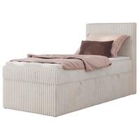 BOXBETT TILIANO 90/200 - Beige Cord - H4 - Visco Topper - Rechts - Beige, Textil (90/200cm) - MKS