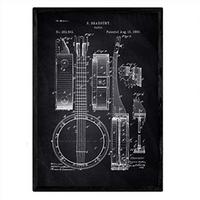POSTER Banjo Patent A3 Rahmenlos - Schwarz, Papier (29.7/5/42cm) - Nacnic