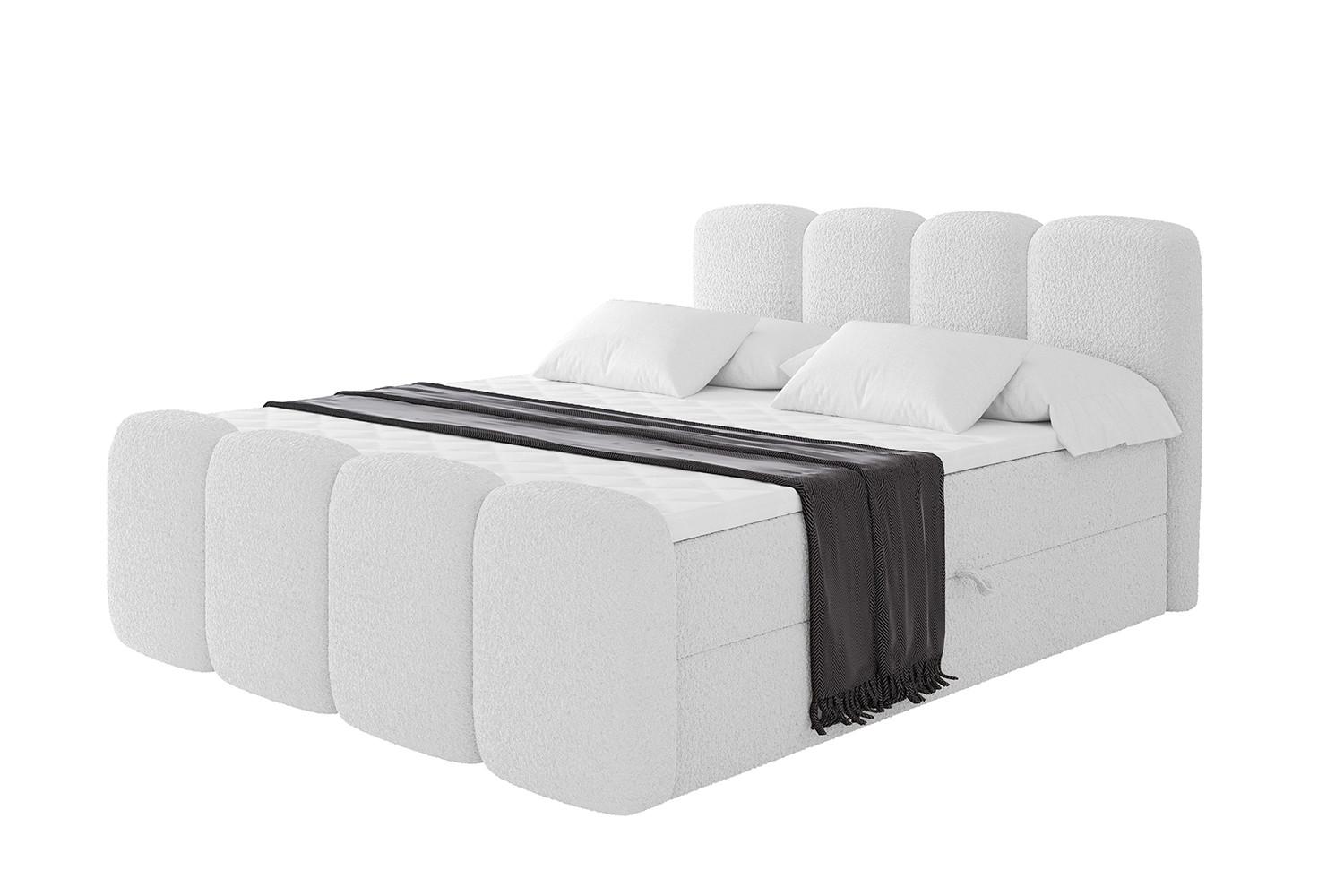BOXBETT mit Matratze H4 und Lattenrost - NINA-Z - 140x200 cm - Weiß - Weiß, Holzwerkstoff (140/200cm)