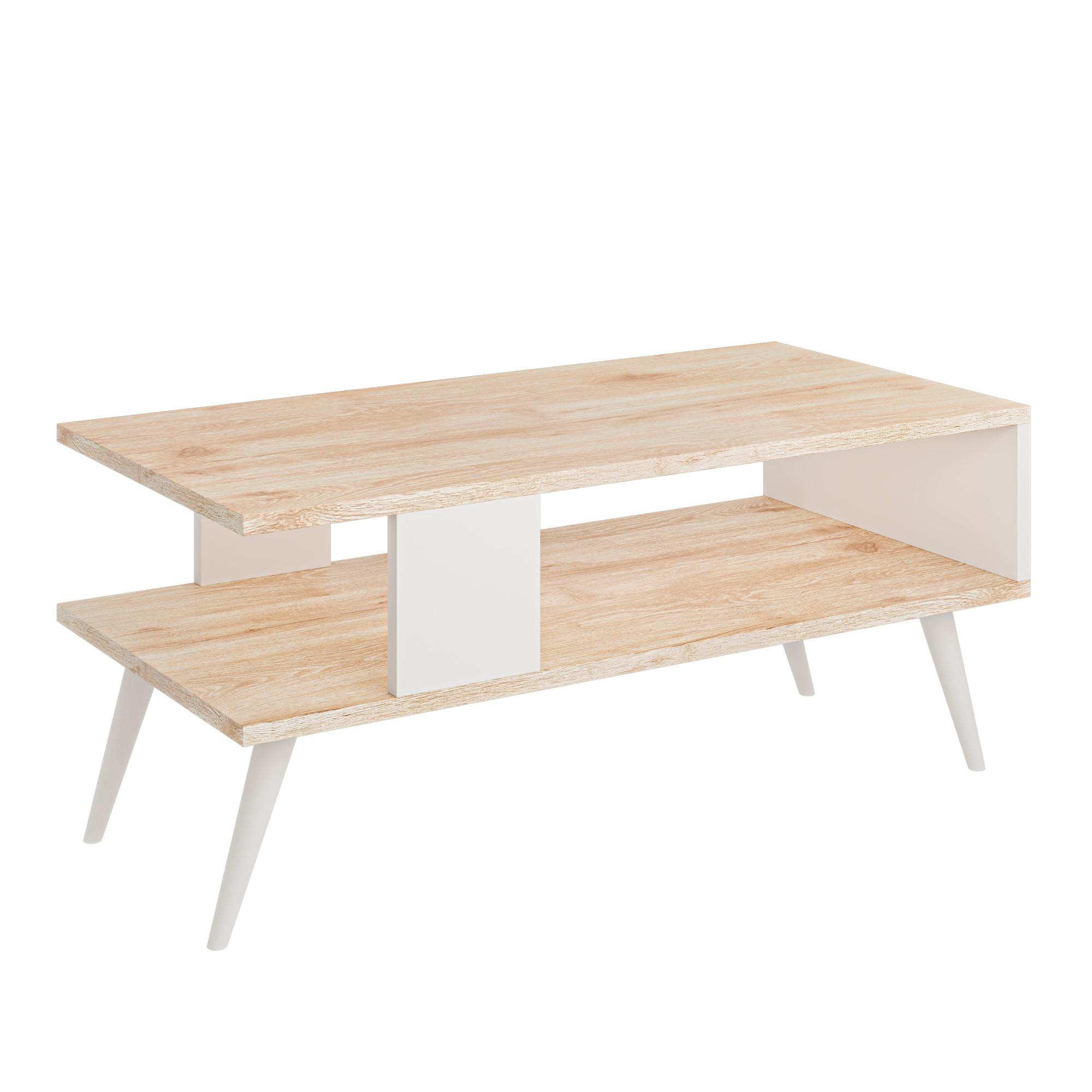 COUCHTISCH Lycksele 90/45/40 - Eichefarben, Holzwerkstoff/Kunststoff (45/90/40cm) - [en.casa]