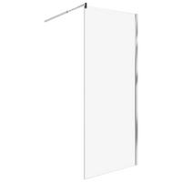 DUSCHWAND 80/190 cm Silber Ahaus - Transparent/Silberfarben, Glas (80/190cm) - Beliani