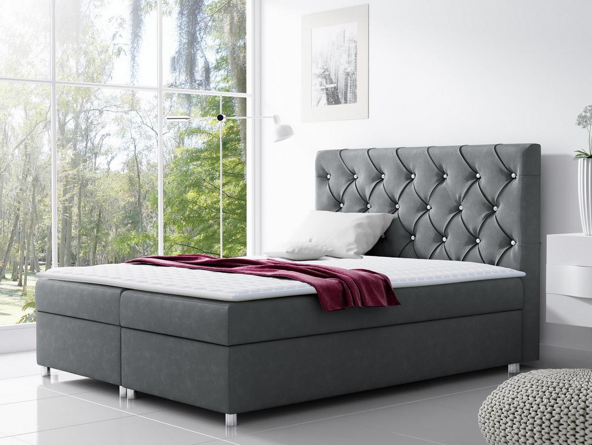 BOXBETT Roma - H3 - Grau, Holz (140/200cm) - MIRJAN24