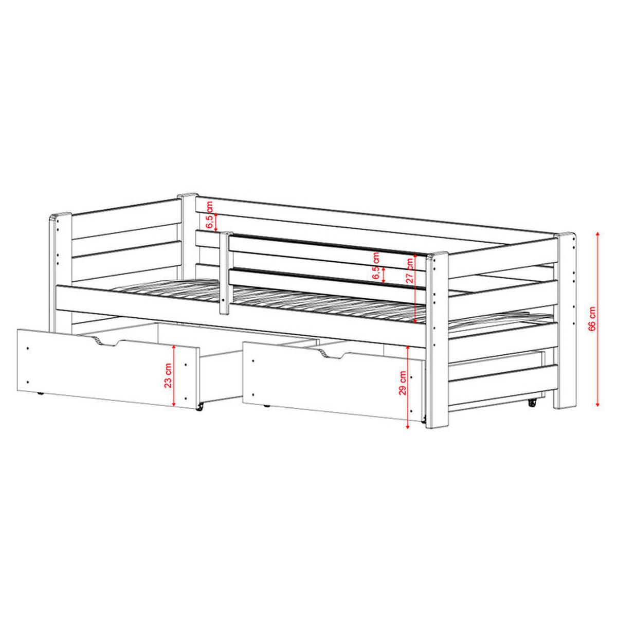 BETT 90/200 Erwan Weiß - Weiß, Holzwerkstoff (90/200cm) - Petits-meubles