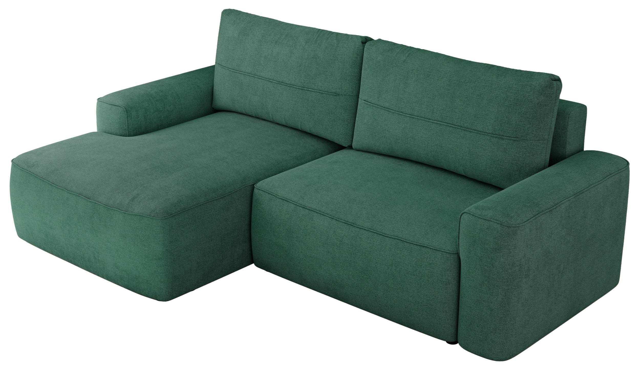 ECKSOFA BELLUNO L Grün Strukture - Links - Schwarz/Grün, Textil (144/233cm) - MKS