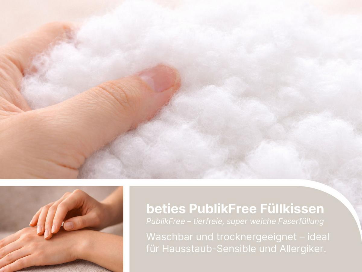 KOPFKISSEN PublikFree Faserbällchen 40/80 cm - Weiß, Naturmaterialien/Kunststoff (40/80cm) - beties Heimtextil