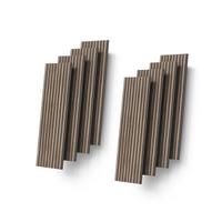 WANDPANEELE Grivola Nussbaum 8 Stück - Walnussfarben, Holzwerkstoff (120/40/1.8cm) - Livinity®
