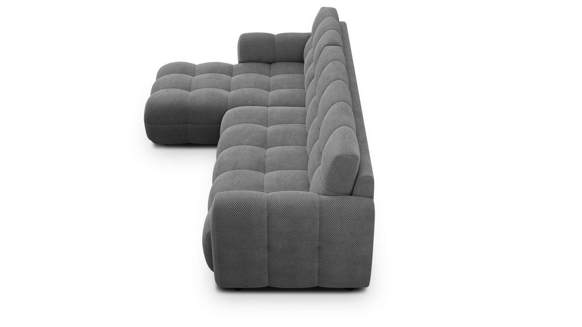 ECKSOFA MELLOW 4-Sitzer, grau - Schwarz/Grau, Holz/Textil (262/156cm) - Wozimo