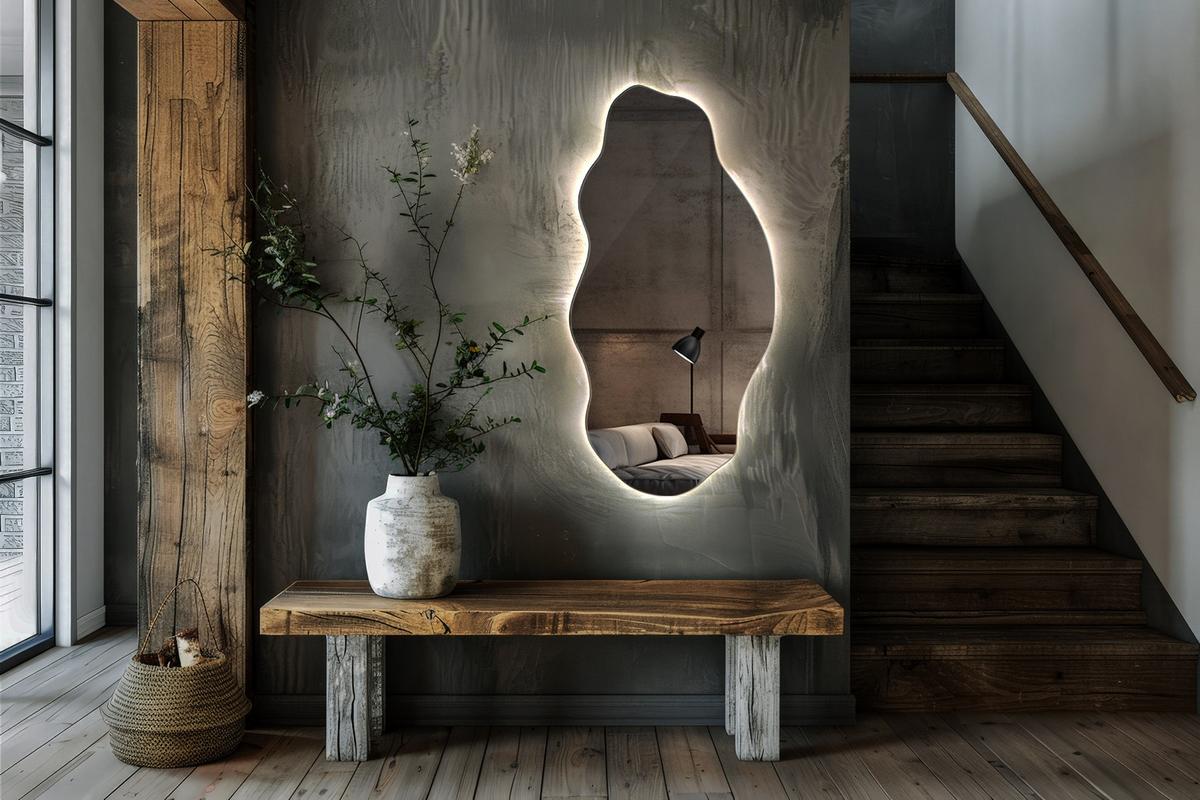 LED-SPIEGEL 40x80 cm Neutralweiß 4000K - Hellblau, Glas (80/40/0.4cm) - TULUP