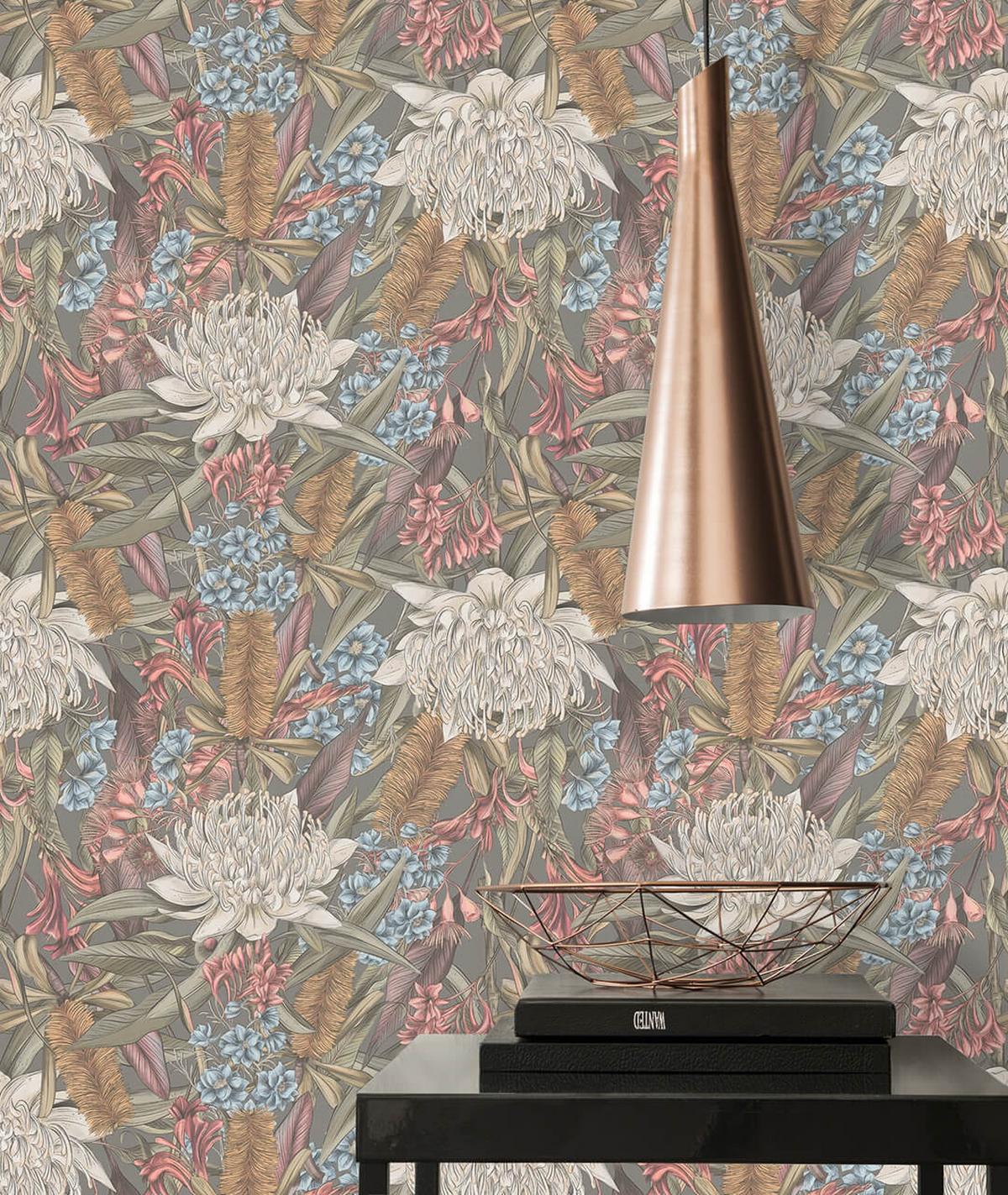 VLIESTAPETE Bunt 53/1005 cm - Grau, Textil (53/1cm) - KUNSTLOFT