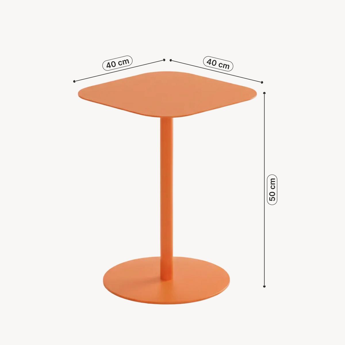 BEISTELLTISCH Nastätten - Orange, Metall (40/40/50cm) - [en.casa]