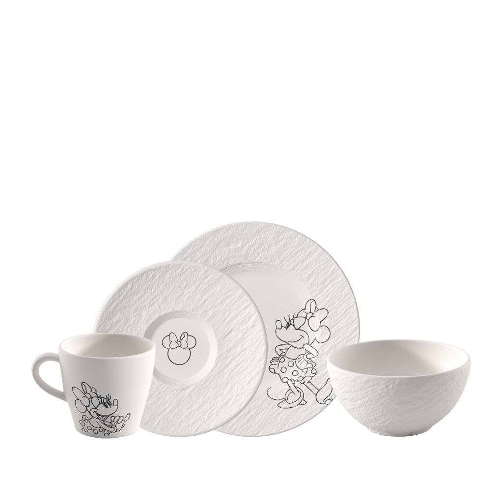 FRÜHSTÜCKS-SET Manufacture Rock blanc – Mickey Mouse weiß 4-tlg. - Weiß, Keramik (23/11.5/23cm) - Villeroy & Boch