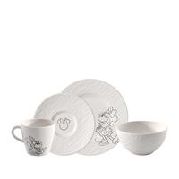 FRÜHSTÜCKS-SET Manufacture Rock blanc – Mickey Mouse weiß 4-tlg. - Weiß, Keramik (23/11.5/23cm) - Villeroy & Boch