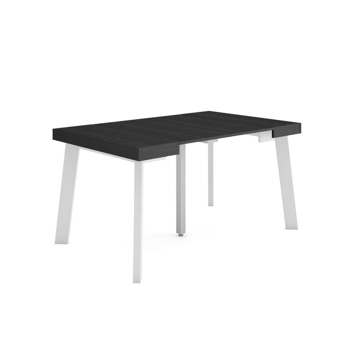ESSTISCH ausziehbar 58 bis 140cm, für 6 Gäste, schwarz, 58/90/73cm - Schwarz, Holzwerkstoff (90/140/73cm) - Skraut Home