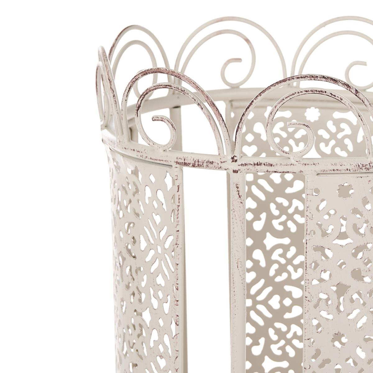 SCHIRMSTÄNDER Metall Cremeweiß Orliac - Creme/Weiß, Metall (24/43/24cm) - Beliani