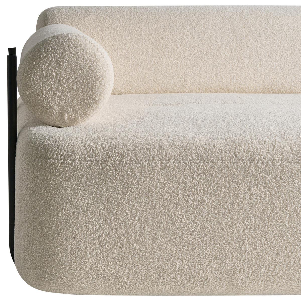 2-SITZER-SOFA Bouclé Cremeweiß Elva - Creme, Textil (170/74/100cm) - Beliani
