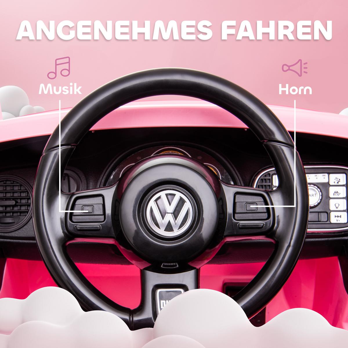 KINDER Elektroauto 12V Kinderauto mit 2,4G Fernbedienung, Musik, Hupe, 3-5 km/h - Rosa, Kunststoff (97/56.5/46cm) - AIYAPLAY