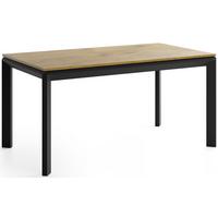 ESSTISCH Elan rechteckig ausziehbar verlängerbar mit Schwarzen Metallbeinen, Eiche Hell Braun 160-250/90/76 cm - Eichefarben/Schwarz, Holzwerkstoff/Metall (90/250/76cm) - WFL GROUP