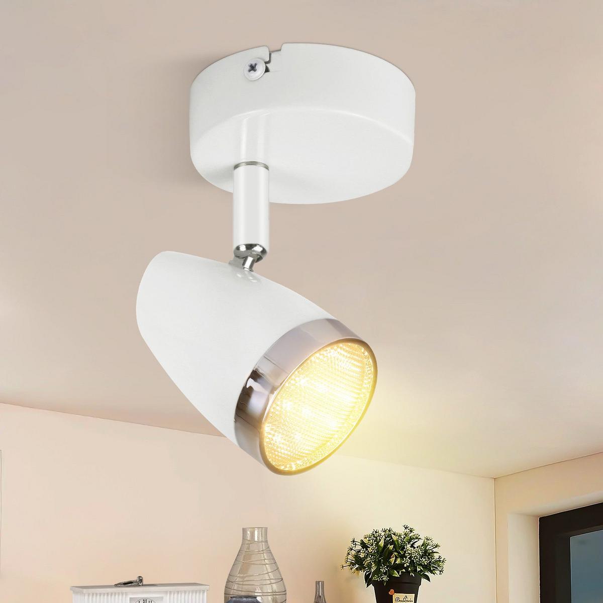 DECKENSTRAHLER Glanzar 13.5/5.6/8 cm - Weiß, Kunststoff (8/13.5/5.6cm) - ZMH