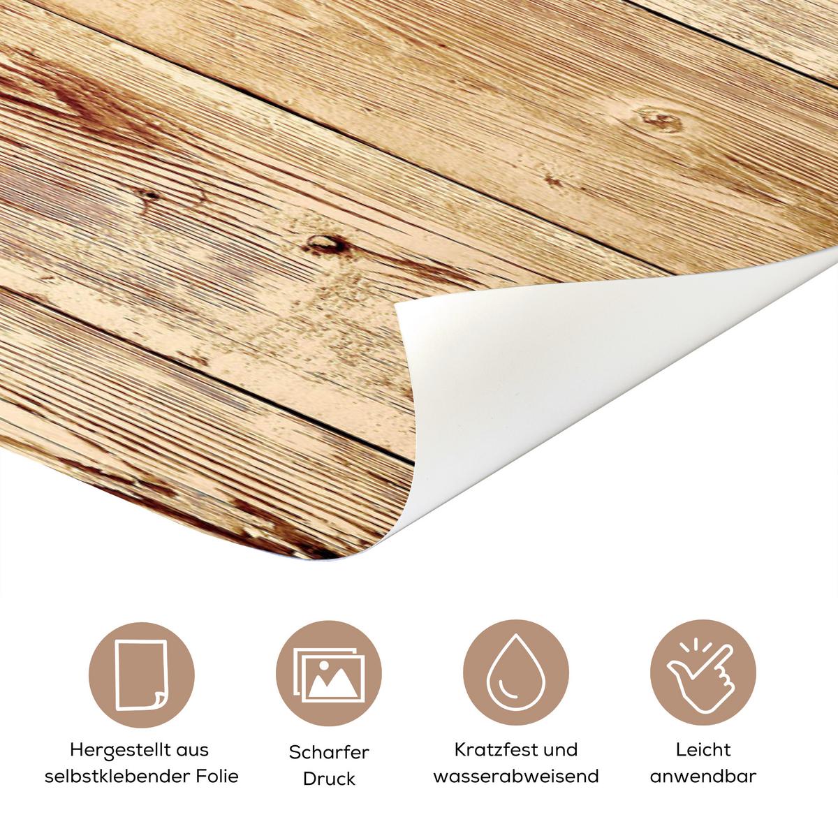 TÜRAUFKLEBER Holz - Vintage - Regal - Eiche 80x215 cm - Türtapete - Honigeiche, Kunststoff (80/0.1cm) - MuchoWow