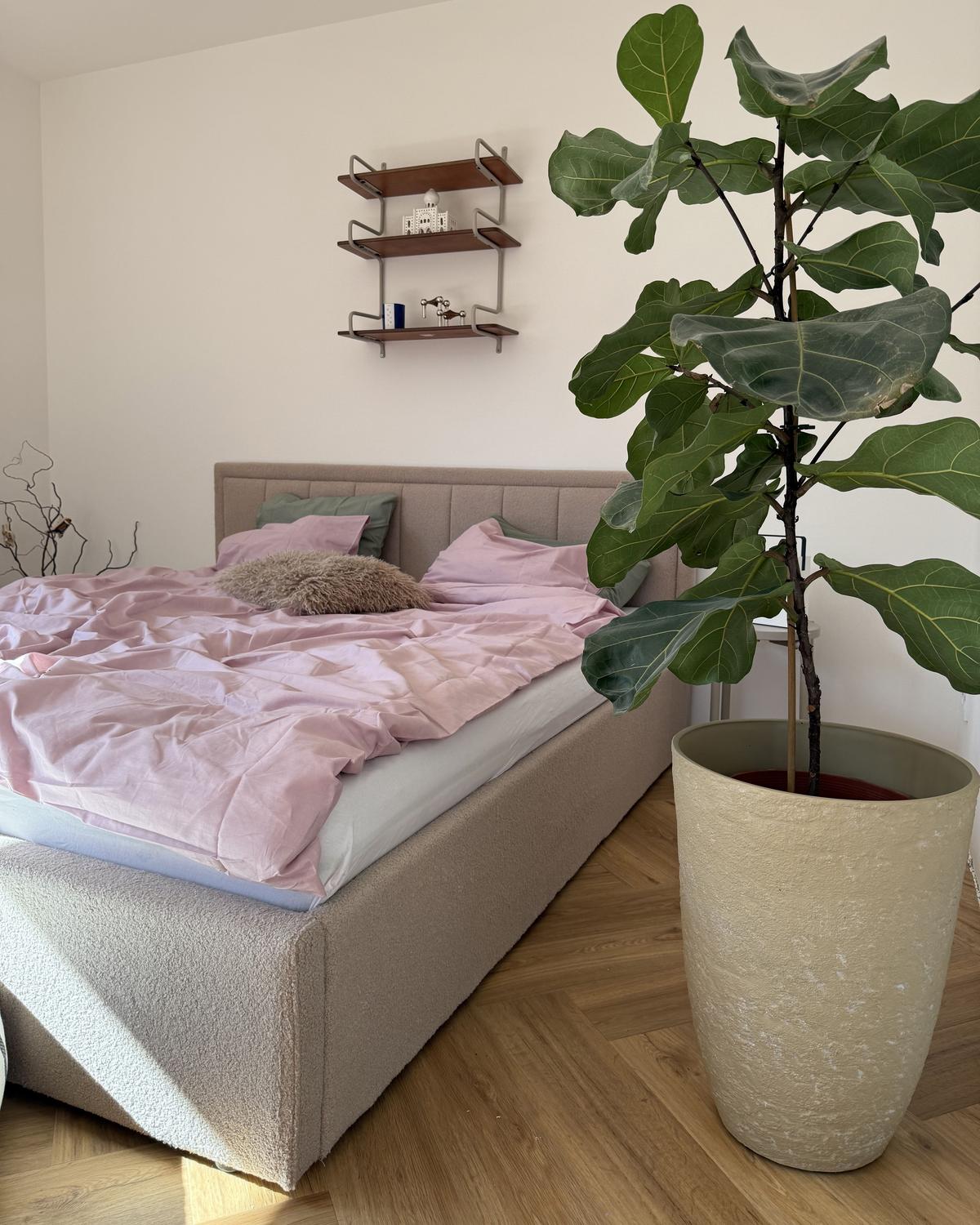 BETT mit Stauraum 180/200 cm Bouclé Beige Montlaur - Beige, Textil (180/200cm) - Beliani