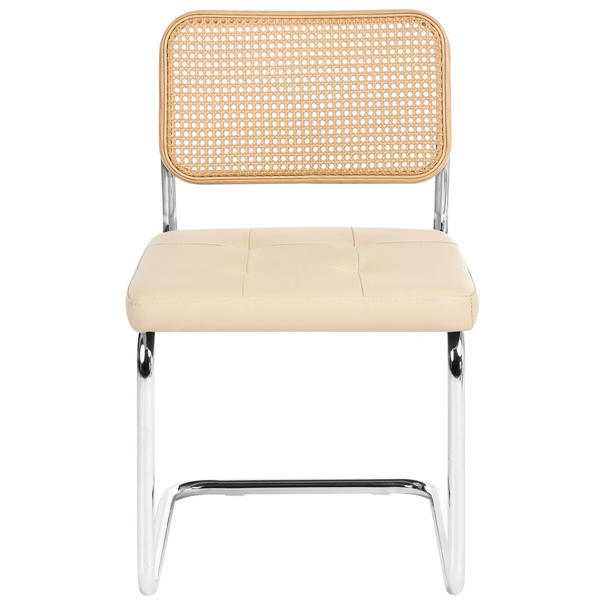 ESSZIMMERSTUHL 2er-Set Metall Hellbeige Ethete - Beige, Kunststoff (49/83/54cm) - Beliani