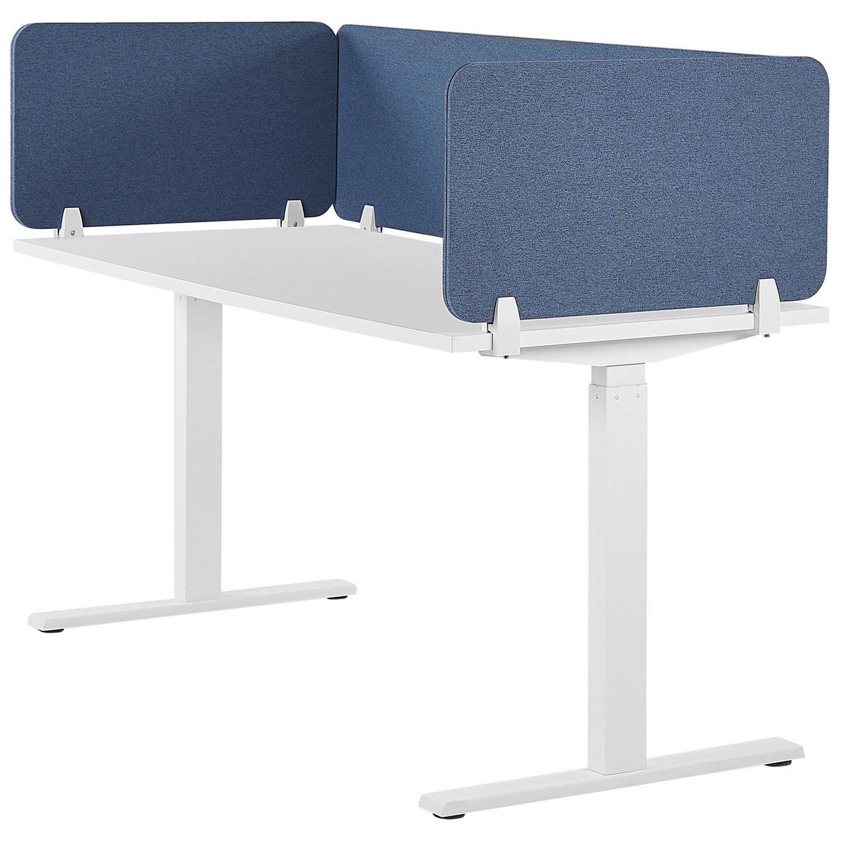 SCHREIBTISCHTRENNWAND 180 x 40 cm Blau Wally - Blau, Textil (180/40/2cm) - Beliani
