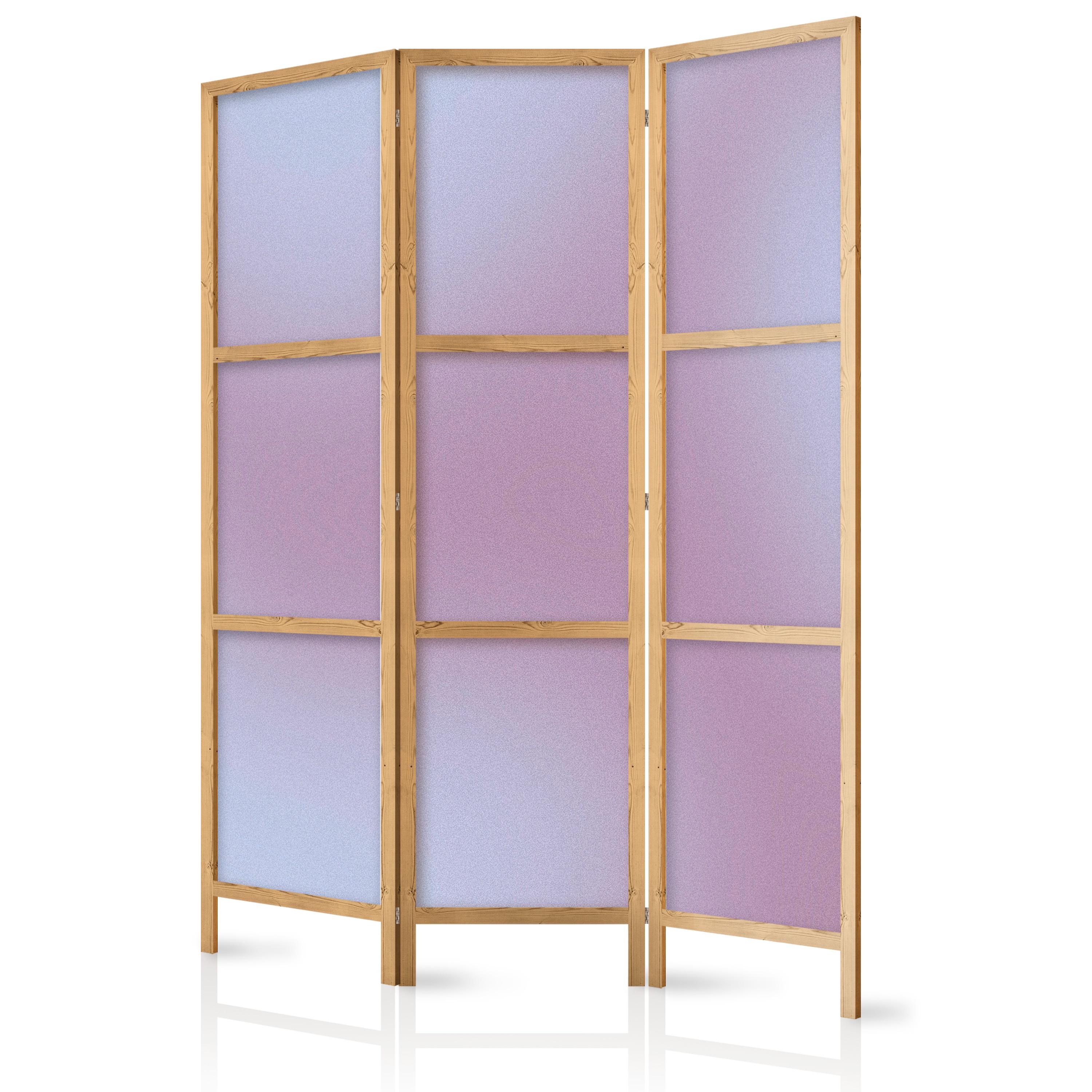 PARAVENT Japanischer 3-tlg 135x172 cm Ombre Design - Lila, Holz/Textil (135/172/3cm) - Muralo