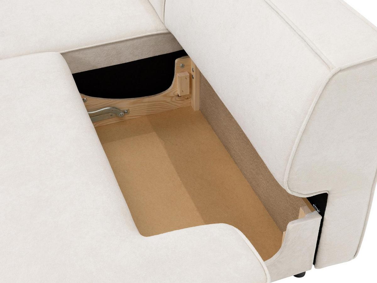 ECKSOFA Zuno, Seite: Links - Creme/Schwarz, Holz/Kunststoff (254/162cm) - MIRJAN24