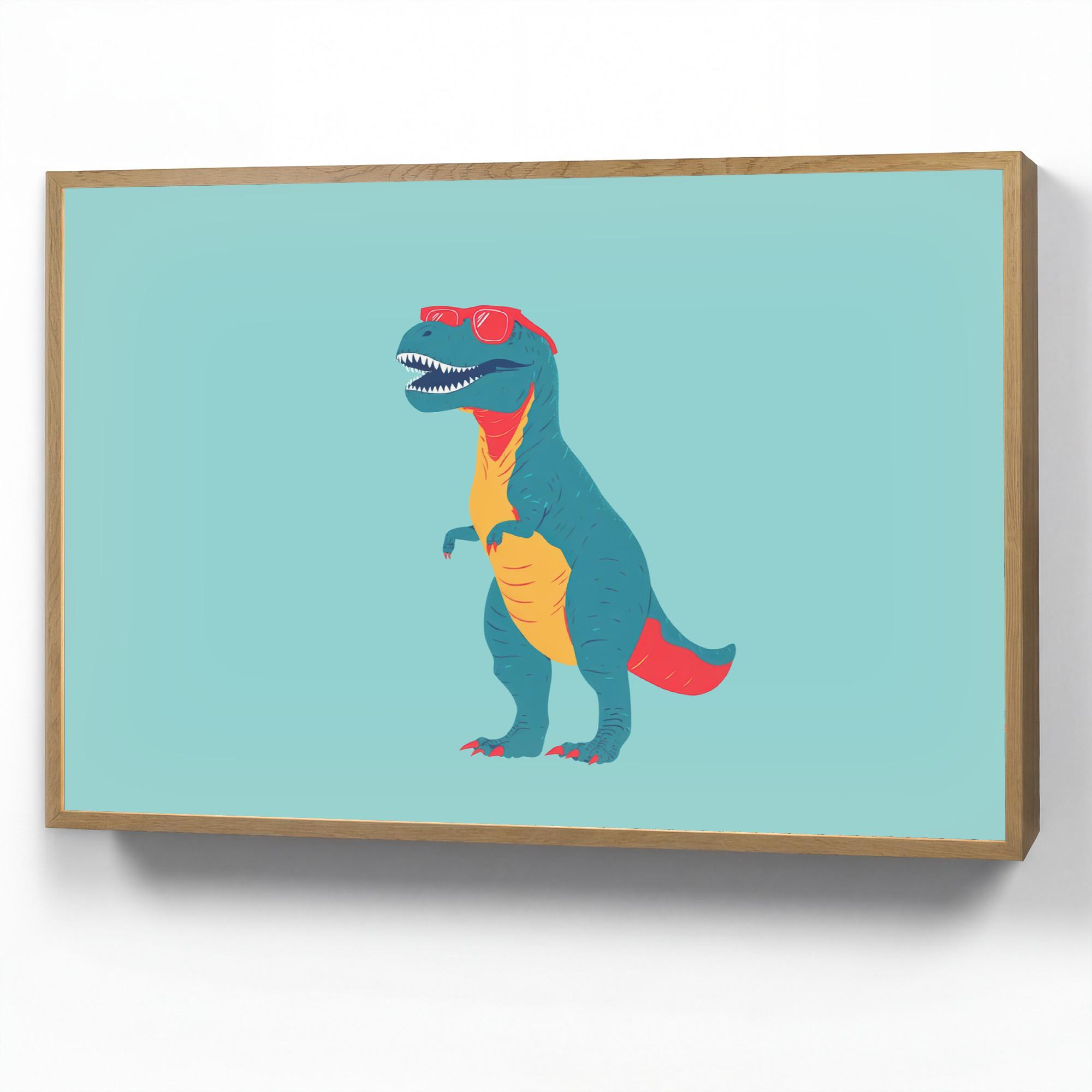 NACHTTISCHLAMPE MIT AKKU Dinosaurier - Blau - Sonnenbrille 90x60 cm - Hellblau, Holzwerkstoff (8/90/60cm) - OnlyWow