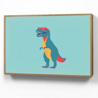 WANDLEUCHTE MIT AKKU Dinosaurier - Blau - Sonnenbrille 100x70 cm - Hellblau, Holzwerkstoff (100/70/8cm) - OnlyWow