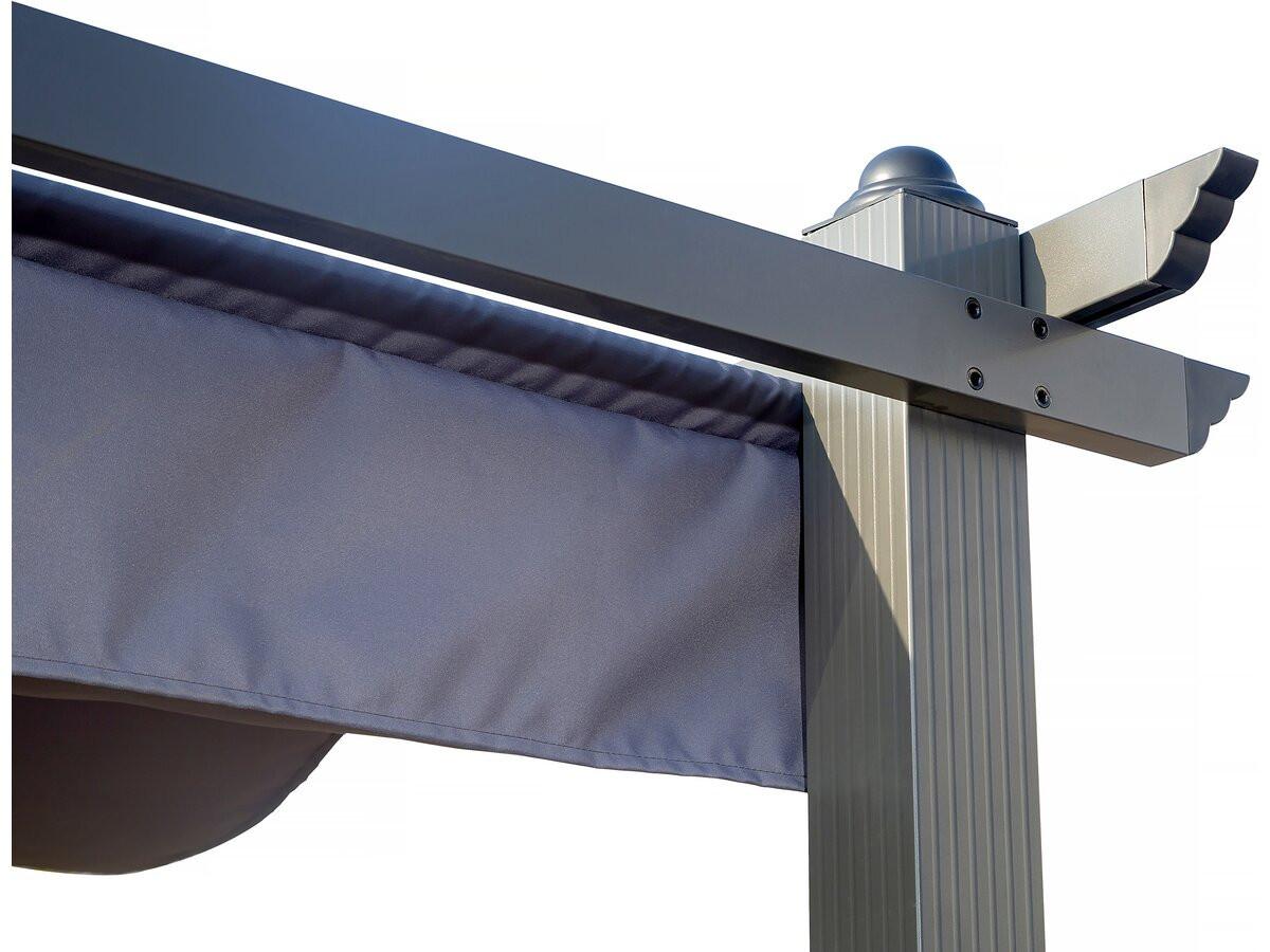 PERGOLA - MARKISE pergola en aluminium avec toit rétractable - 3 x 4 m - gris anthracite Anthrazit - Grau, Metall (295/231/395cm) - Habitat Garten