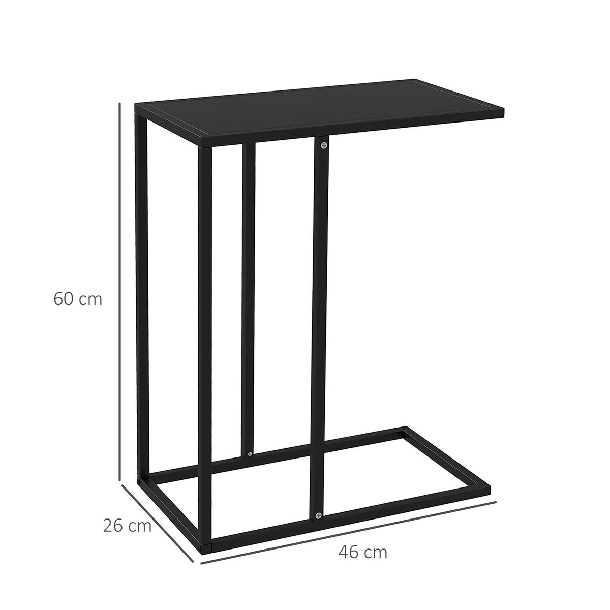 BEISTELLTISCH, Stahl, Schwarz - Schwarz, Metall (46/26/60cm) - HOMCOM