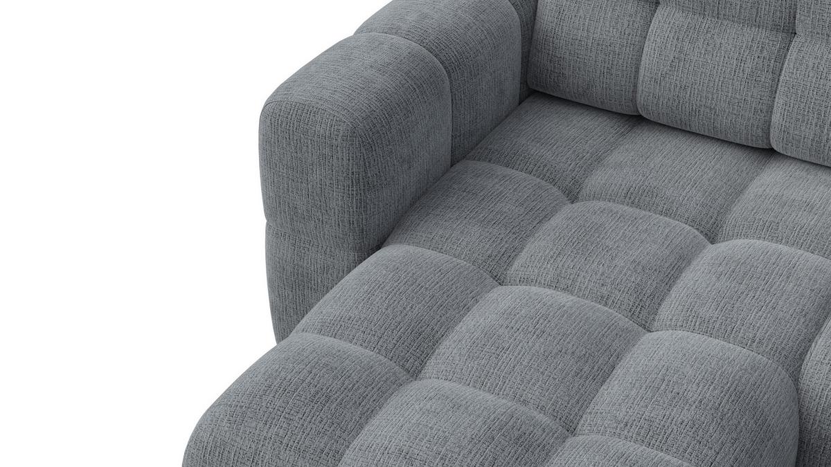 ECKSOFA CLOUDI 4-Sitzer links, dunkelgrau - Dunkelgrau/Schwarz, Holz/Textil (294/160cm) - Wozimo