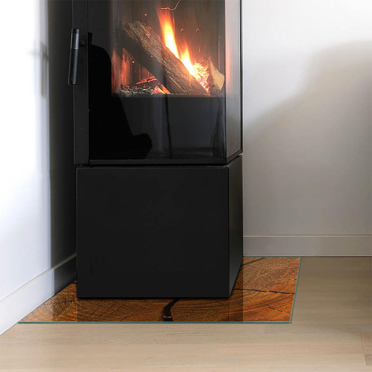 GLASPLATTE für Kamin 50x50 cm - Orange, Glas (50/50/0.4cm) - TULUP