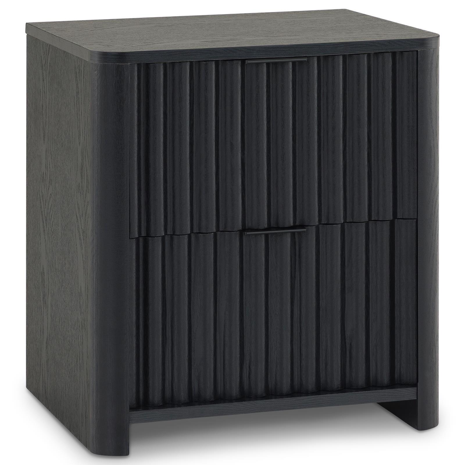 NACHTTISCH ELLA schwarz - Schwarz, Holzwerkstoff (45/50/39cm) - IDIMEX