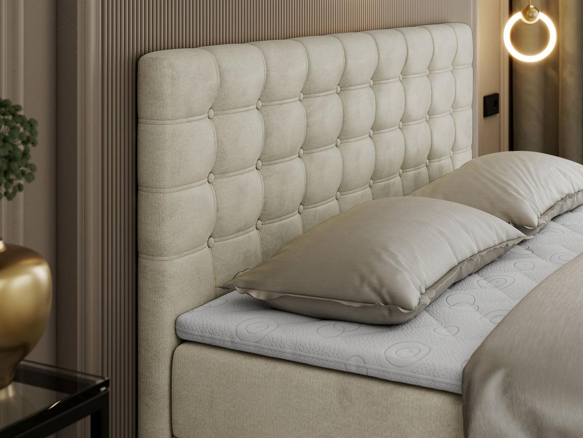 BOXBETT SUSAN 140/200 Beige Velvet - H4 - Beige, Holz/Textil (140/200cm) - MKS