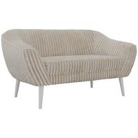 2-SITZER-SOFA PIRS - Beige Cord - Weiße Beine - Beige/Creme, Holzwerkstoff/Textil (140/75/74cm) - MKS