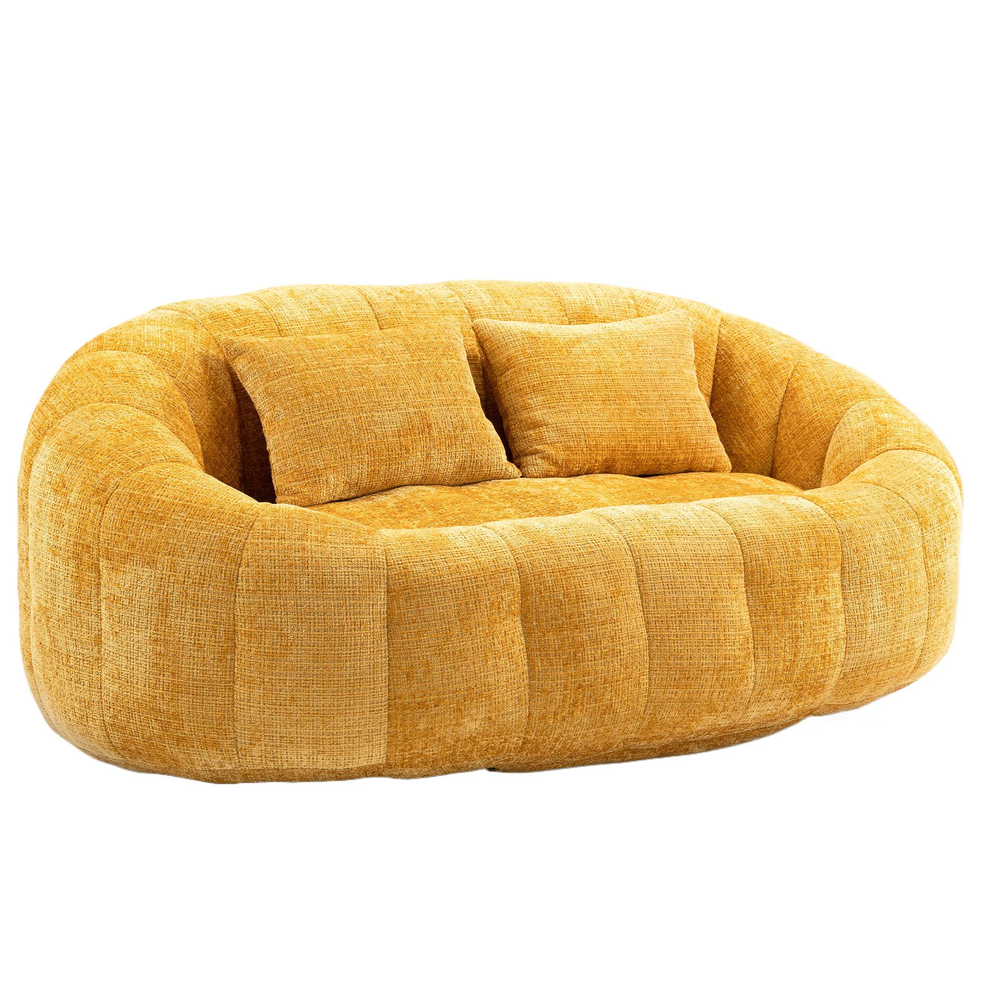 BEAN BAG SOFA– Komfortabler Lazy Lounger mit hochdichtem Memory - Gelb, Textil (150/63/95cm) - Urban Meuble