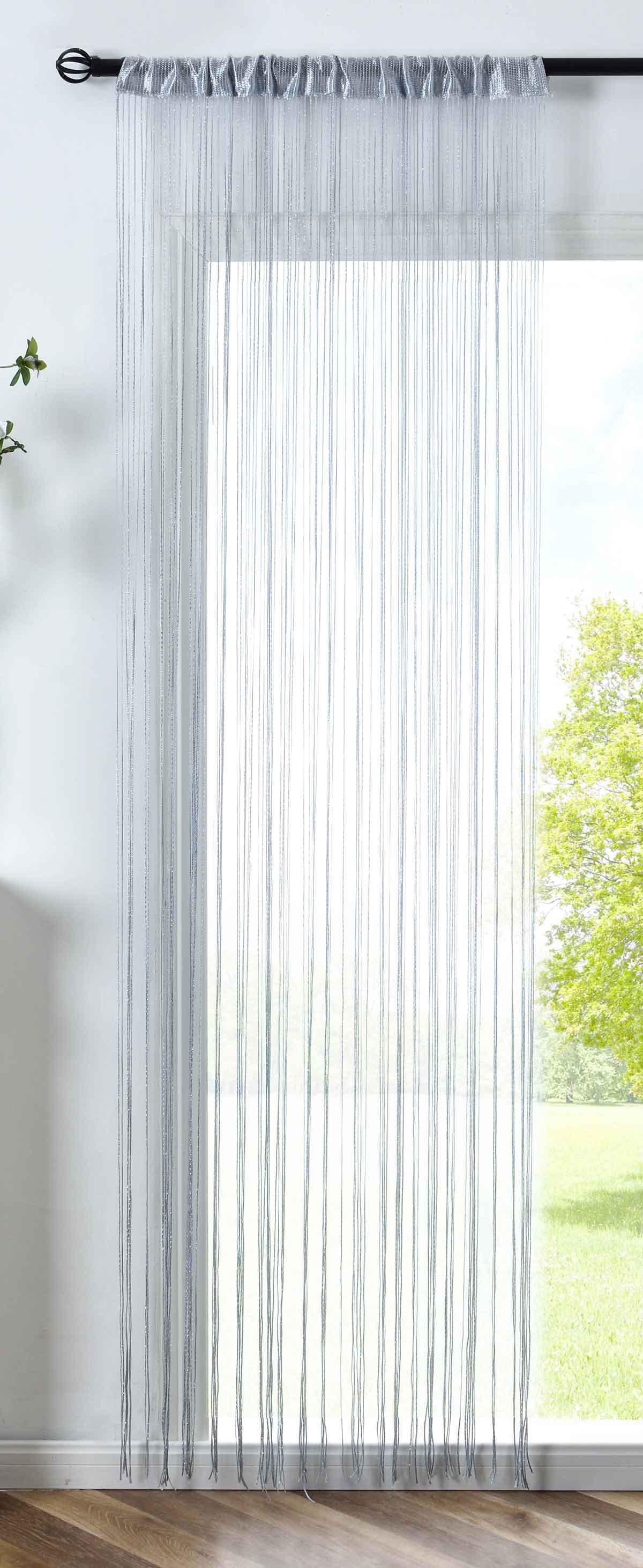 FADENGARDINE Shanghai HxB 230x100 cm Grau Lurex - Grau, Textil (100/230cm) - Gardinenbox