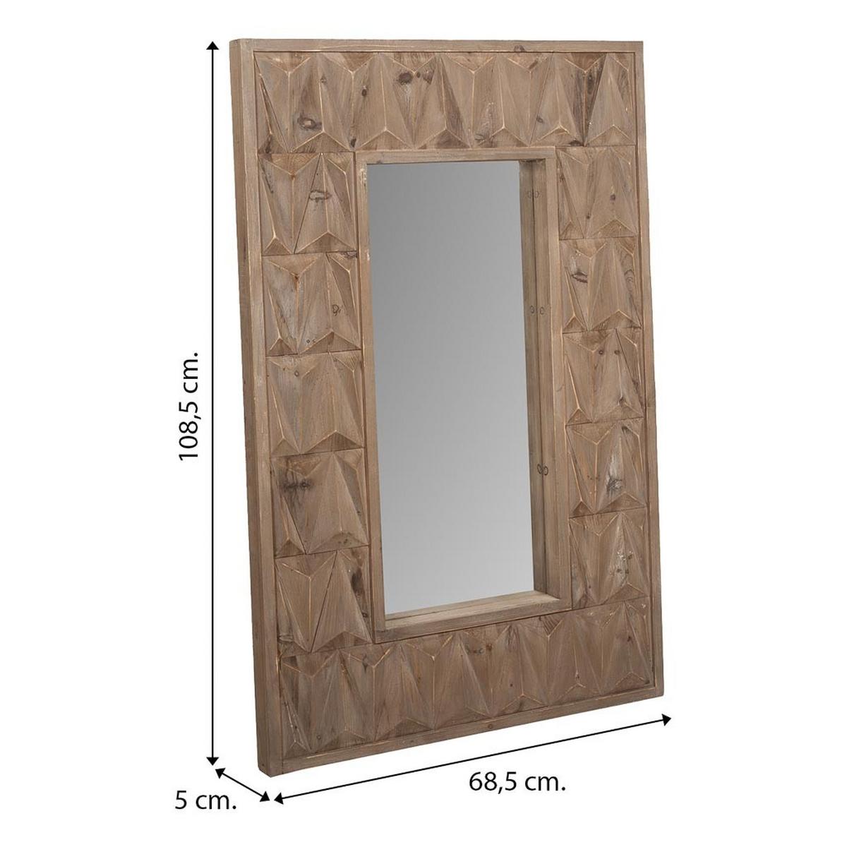 SPIEGEL aus Holz, braun, 69x6x109cm - Braun, Holz (73/114/10cm) - Wanderlust